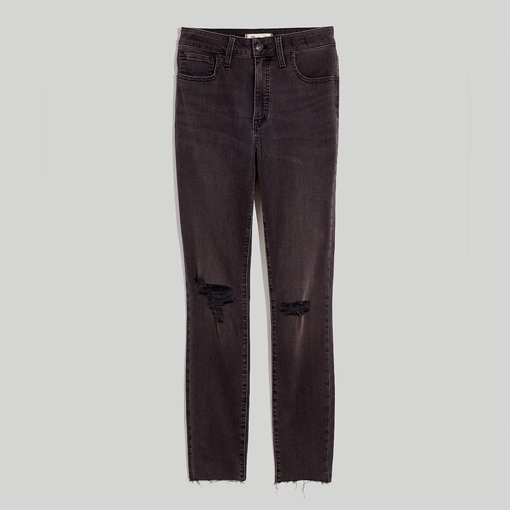 MADEWELL PETITE CURVY HIGH RISE SKINNY JEANS IN BLACK SEA SIZE 26P